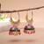 Pink color meenakari earrings festive design