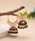 Maroon & green color meenakari earrings royal look