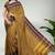 Jarosite yellow & deep maroon chettinad cotton saree with running blouse
