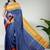 Dark slate blue & dark magenta  chettinad cotton saree with running blouse