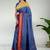 Dark slate blue & dark magenta  chettinad cotton saree with running blouse