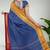 Dark slate blue & dark magenta  chettinad cotton saree with running blouse