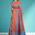 Orange ember & misty slate blue chettinad cotton saree with running blouse