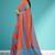 Orange ember & misty slate blue chettinad cotton saree with running blouse