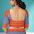 Orange ember & misty slate blue chettinad cotton saree with running blouse