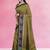 Rich dark red & jade green chettinad cotton saree with running blouse