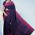Midnight navy blue & fuchsia pink chettinad cotton saree with running blouse