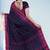 Midnight navy blue & fuchsia pink chettinad cotton saree with running blouse