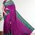 Dark orchid purple & teal jade green chettinad cotton saree with running blouse