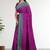 Dark orchid purple & teal jade green chettinad cotton saree with running blouse