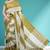 Olive moss green & soft ivory white chettinad cotton saree with running blouse
