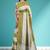 Olive moss green & soft ivory white chettinad cotton saree with running blouse