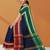 Navy blue midnight tone & blood red jewel tone chettinad cotton saree with running blouse