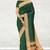 Green forest emerald & orange saffron glow banahatti cotton saree with running blouse