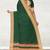 Green forest emerald & orange saffron glow banahatti cotton saree with running blouse