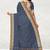 Cobalt blue & marigold amber orange chettinad cotton saree with running blouse