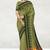 Olive moss & dark chocolate brown  chettinad cotton saree with running blouse