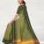 Olive moss & dark chocolate brown  chettinad cotton saree with running blouse