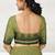 Olive moss & dark chocolate brown  chettinad cotton saree with running blouse