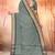 Steel grey & antique gold chettinad cotton saree with running blouse