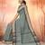Steel grey & antique gold chettinad cotton saree with running blouse
