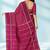 Dark magenta & antique gold polycotton kalyani saree with running blouse