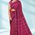 Dark magenta & antique gold polycotton kalyani saree with running blouse