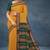 Marigold amber orange & deep teal green polycotton kalyani saree with running blouse