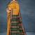 Marigold amber orange & deep teal green polycotton kalyani saree with running blouse
