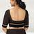 Coffee brown & midnight navy blue polycotton kalyani saree with running blouse