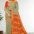Silkly silver & vermilion orange polycotton kalyani saree with running blouse