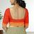 Silkly silver & vermilion orange polycotton kalyani saree with running blouse