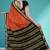 Burnt orange & dark chocolate brown polycotton kalyani saree with running blouse