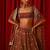 Captivating Brown Zari and Sequins Embroidered Fandy Silk indian designer wedding lehenga choli