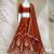 Captivating Brown Zari and Sequins Embroidered Fandy Silk indian designer wedding lehenga choli
