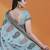 Powder blue & dusty mauve kovai cotton saree with running blouse