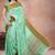 Mint green & antique gold kovai cotton saree with running blouse