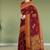 Wine red & burnt saffron kovai coimbatore cotton saree with running blouse