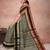 Sage grey & deep maroon chettinad cotton saree with running blouse