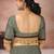 Sage grey & deep maroon chettinad cotton saree with running blouse