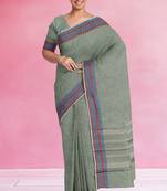 Stone grey chettinad cotton saree with running blouse