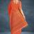 Coquelicot orange & burnished tangerine kovai cotton saree with running blouse