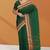 Emerald green & copper brown chettinad cotton saree with running blouse