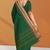 Emerald green & copper brown chettinad cotton saree with running blouse