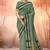 Sage green & deep teal chettinad cotton saree with running blouse