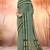 Sage green & deep teal chettinad cotton saree with running blouse