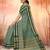 Sage green & deep teal chettinad cotton saree with running blouse