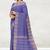 Lavender blue & antique gold chettinad cotton saree with running blouse
