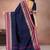Oxford blue & magenta pink chettinad cotton saree with running blouse