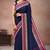 Oxford blue & magenta pink chettinad cotton saree with running blouse
